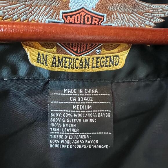 NWOT Harley Davidson Motorcycles Varsity Jacket Mens L - Picture 9 of 9